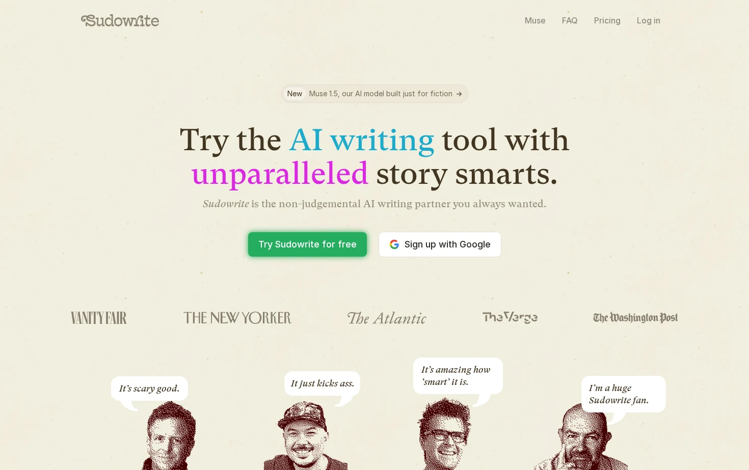 Sudowrite 页面快照